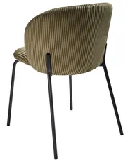 Set of 2 Dining Chairs MILES Corduroy Olive Green_963421