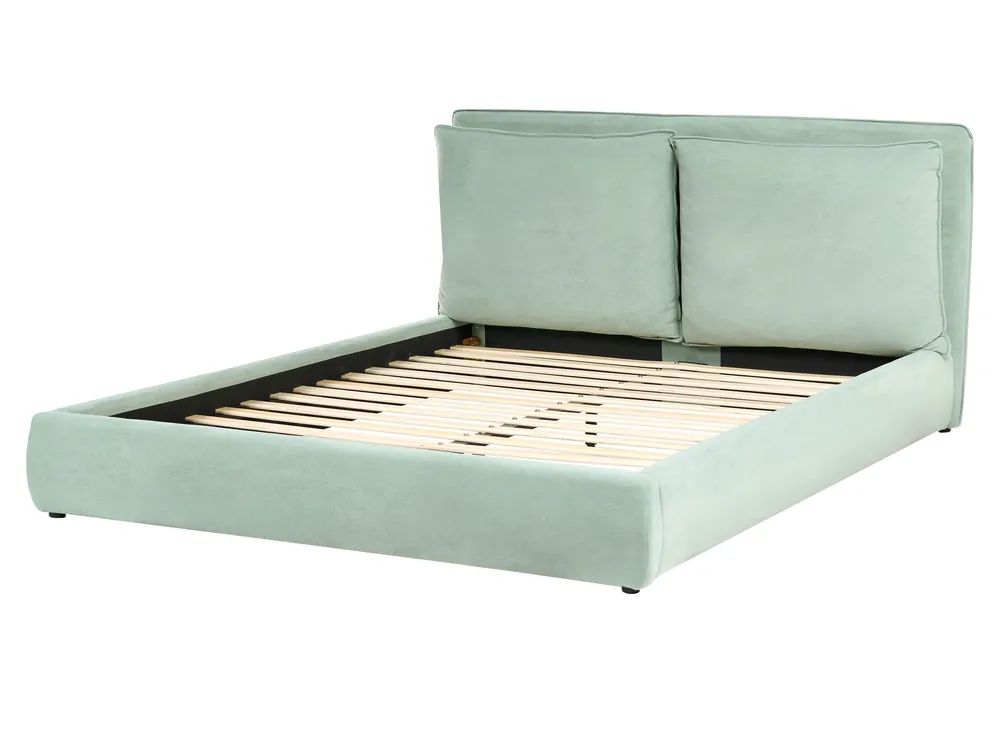 Bett mit Lattenrost Samtstoff BAJONNA 160 x 200 cm Mintgrün_1009534