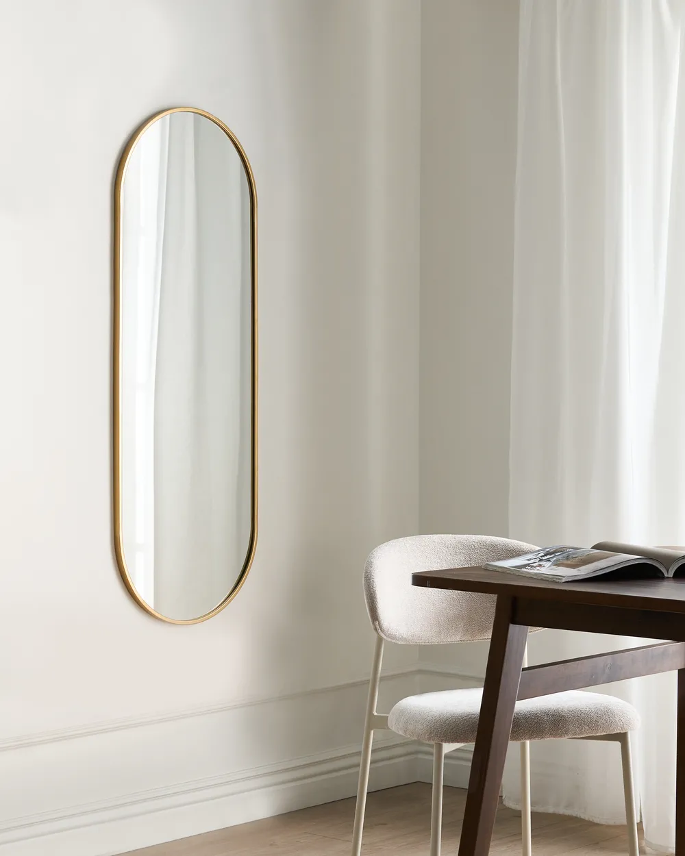 Wandspiegel AZEVILLE 46 cm 122 cm Metall Gold