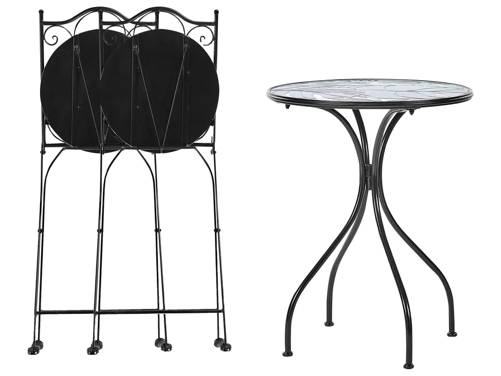 Bistro Set klappbar COZZANA Metall Schwarz_922451