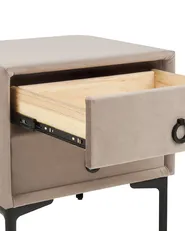 2 Drawer Bedside Table SEZANNE Velvet Taupe_892526