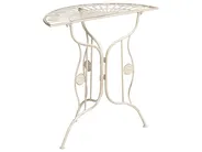 Outdoor Bistrotisch COGGIA 80 cm 37 cm Metall Hellbeige_1002627