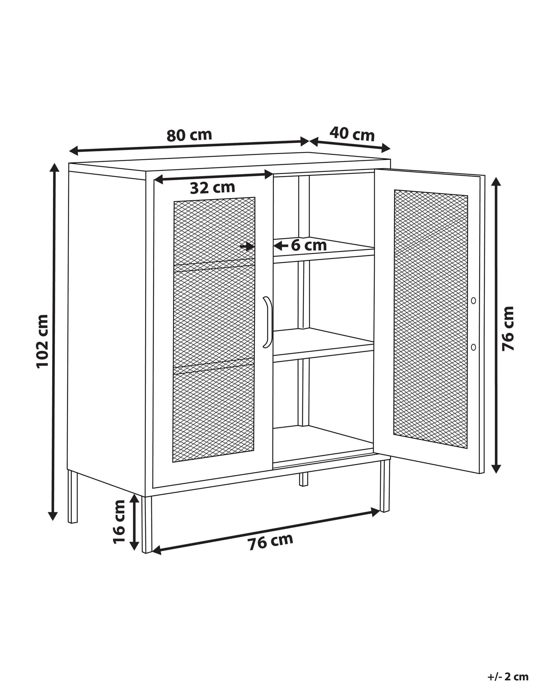 Cabinet WAKATIPU Metal Light Beige | Beliani.dk