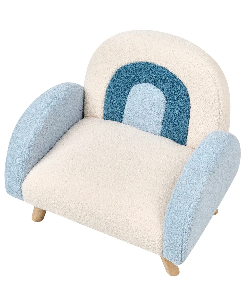 Kindersessel Regenbogen OMBO Bouclé Hellblau_977432