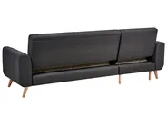 Corner Sofa Bed 3 Seater OLLSTA Fabric Black Right Hand_939307