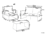 Garden Lounge Set with Table 4 Seater ACCEGLIO Metal Beige_1091005