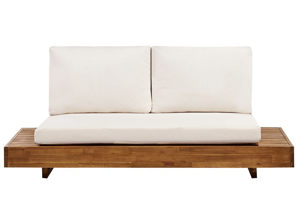 Garden Sofa 2 Seater MARETTIMO Certified Acacia Wood Off-White