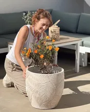 Blumenkübel BAIYUN 42 cm Hellbeige_1072265