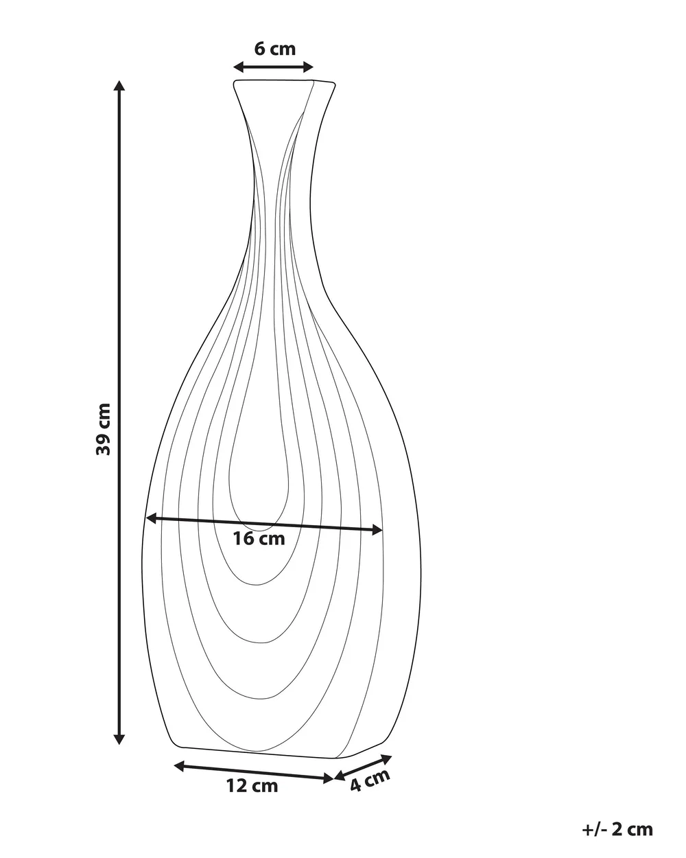 Dekovase THAPSUS 39 cm Keramik Schwarz_734297