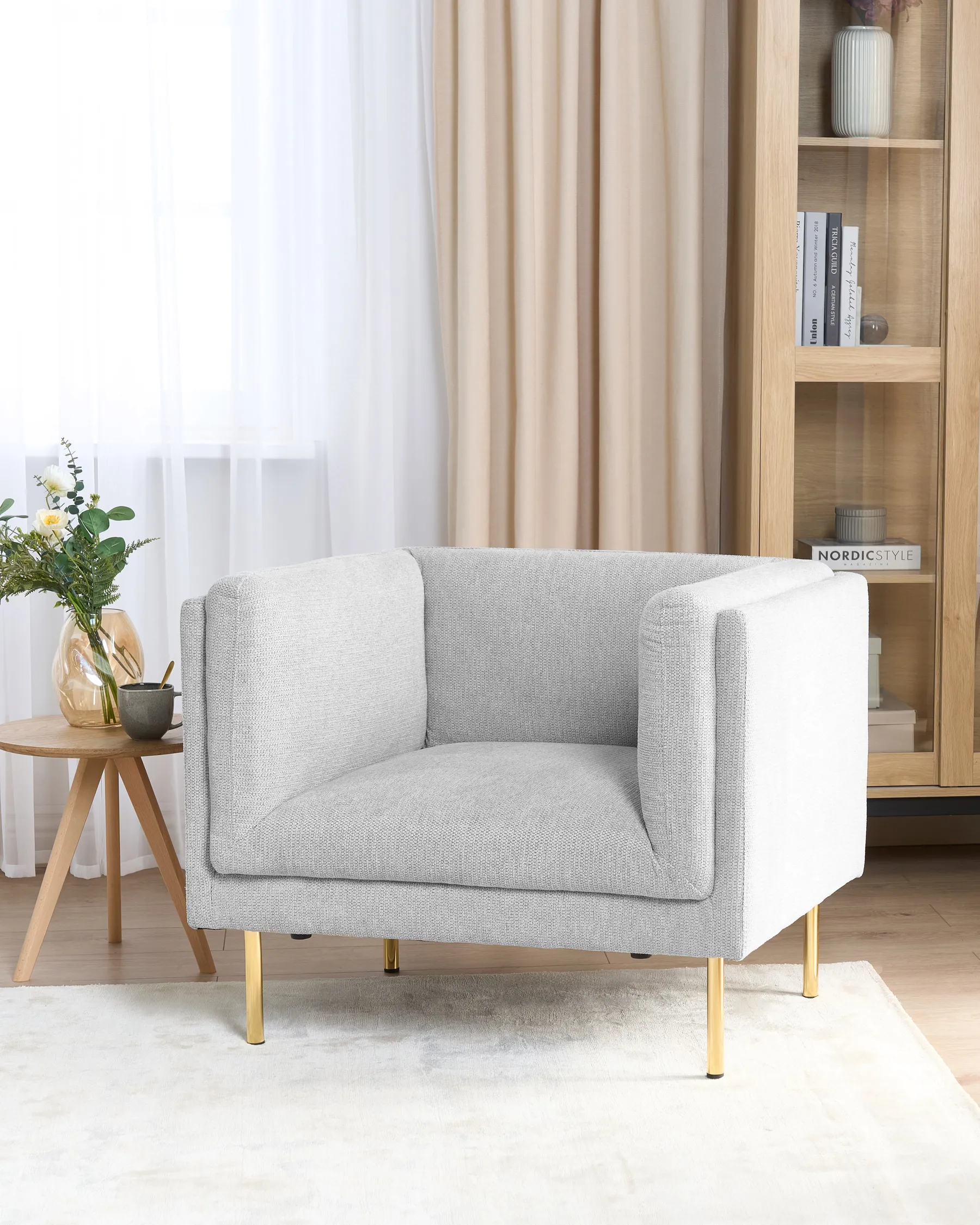 Armchair MOEN Fabric Light Grey_913266