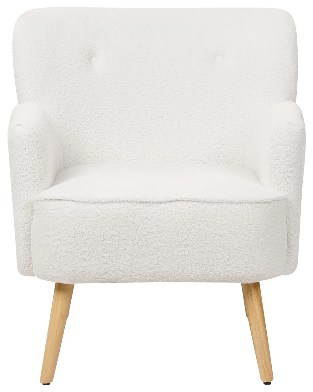 Sessel TUMBA mit Fußstütze Bouclé Weiß_887144
