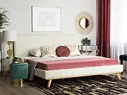 Bed Chenille TALENCE 160 x 200 cm (EU King Size) Light Beige_1176739