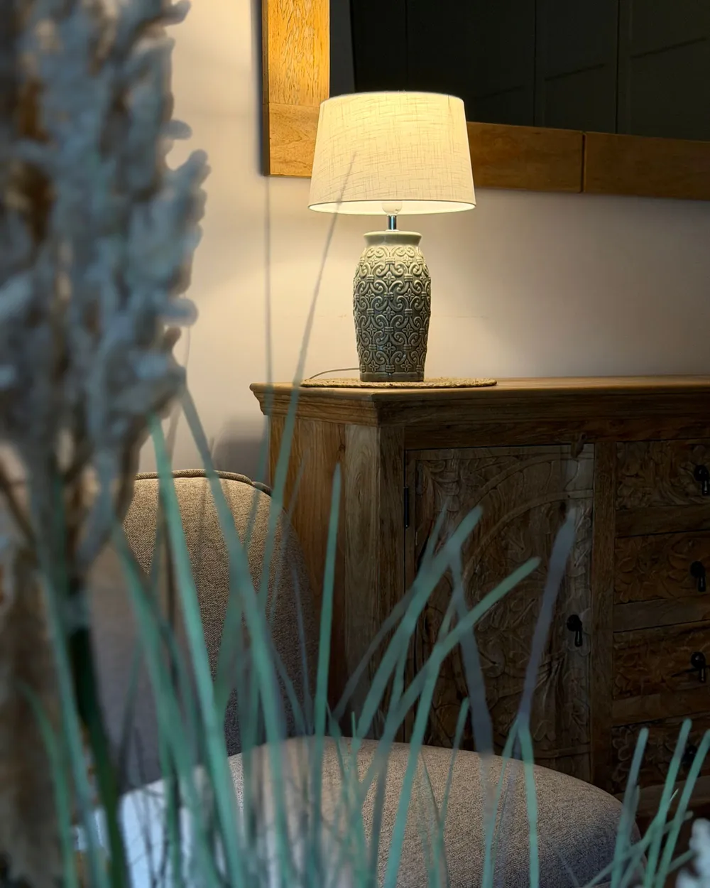 Table Lamp KHOPER Ceramic Grey_1163749