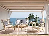 Lounge Set mit Tisch 4-Sitzer BRINDISI Rattan Naturfarben