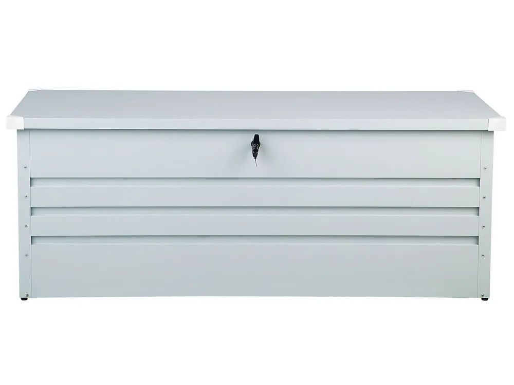 Aufbewahrungsbox CEBROSA 165 cm 70 cm Metall Hellgrau_768868
