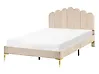 Bett mit Lattenrost Samtstoff SAUVIAN 120 x 200 cm Beige