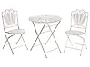 Bistro Set Folding PAVIA Metal Off-White