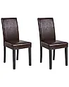 Esszimmerstuhl 2er Set BROADWAY Kunstleder Dunkelbraun