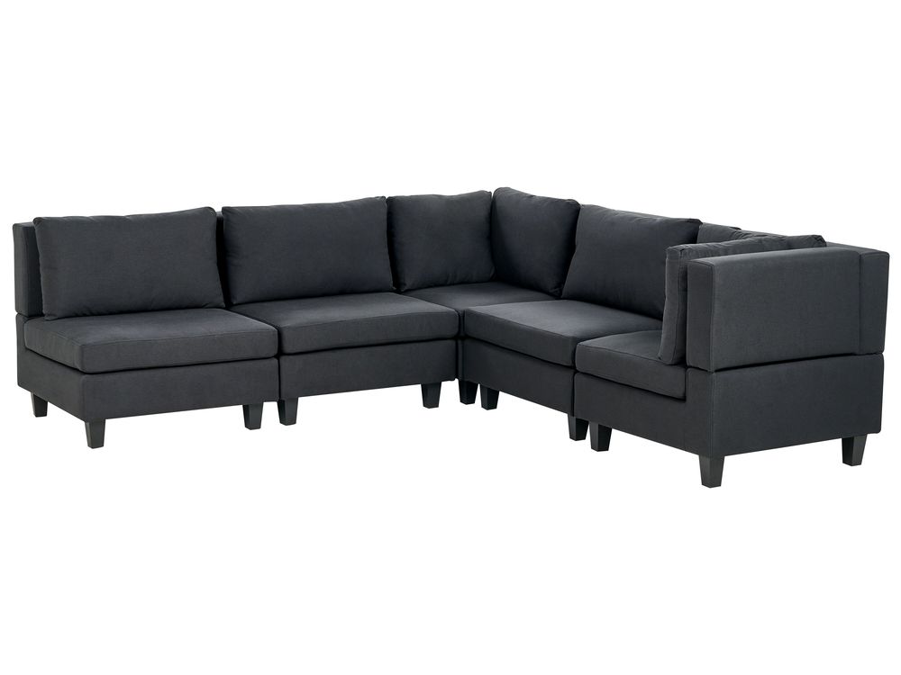 Modularni kotni kavč 5-mestna številka UNSTAD Blago Črna Leva stran