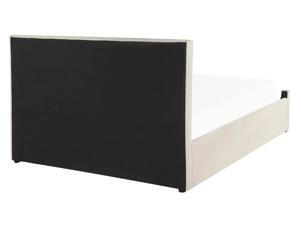 Lit ottoman AMIENS Velours Beige clair 140 x 200 cm_791220