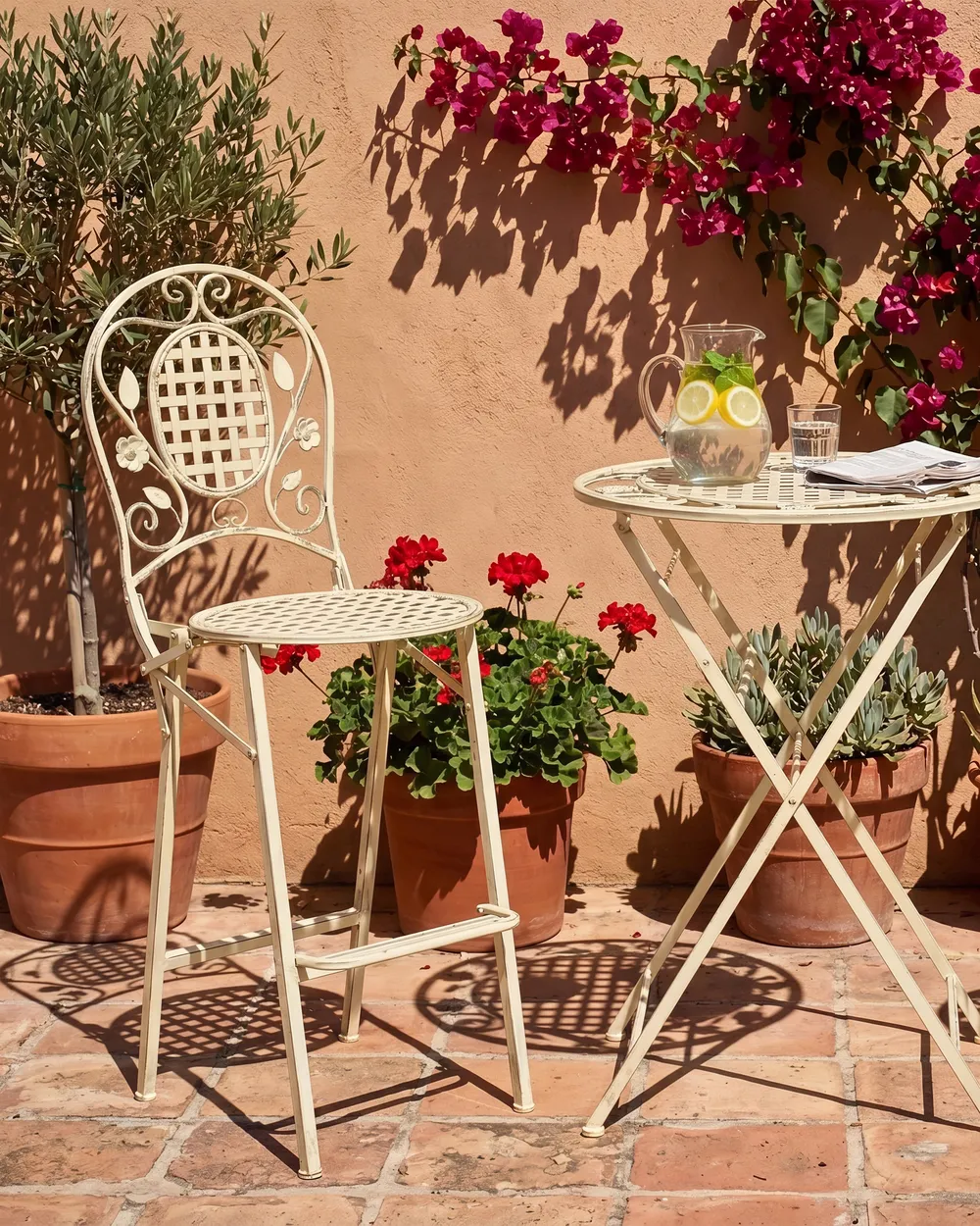 Garten-Barhocker 2er Set BIVIO klappbar Metall Hellgrün_1102370