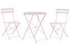 Bistro Set klappbar FIORI Metall Pastellrosa
