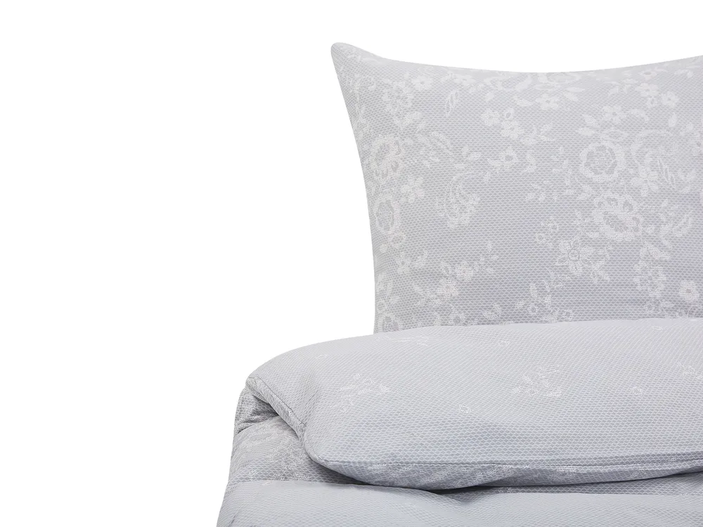 Bettwäsche-Set MORNINGSIDE 220 x 240 cm Baumwollsatin Grau_902734