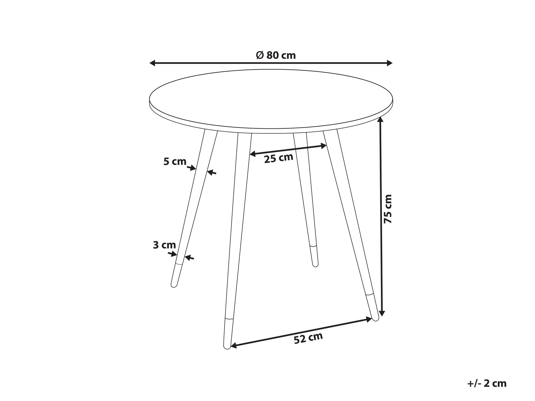 Esstisch GUTIERE Weißer Marmor 80 cm 80 cm_850648