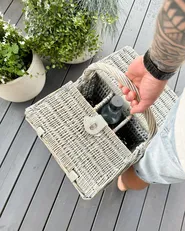 Picknickkorb GROSEILLE Geflecht Grau_1085838