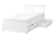 Bett mit 2 Schubladen OLENDON Kiefernholz Weiß 90 x 200 cm_954545