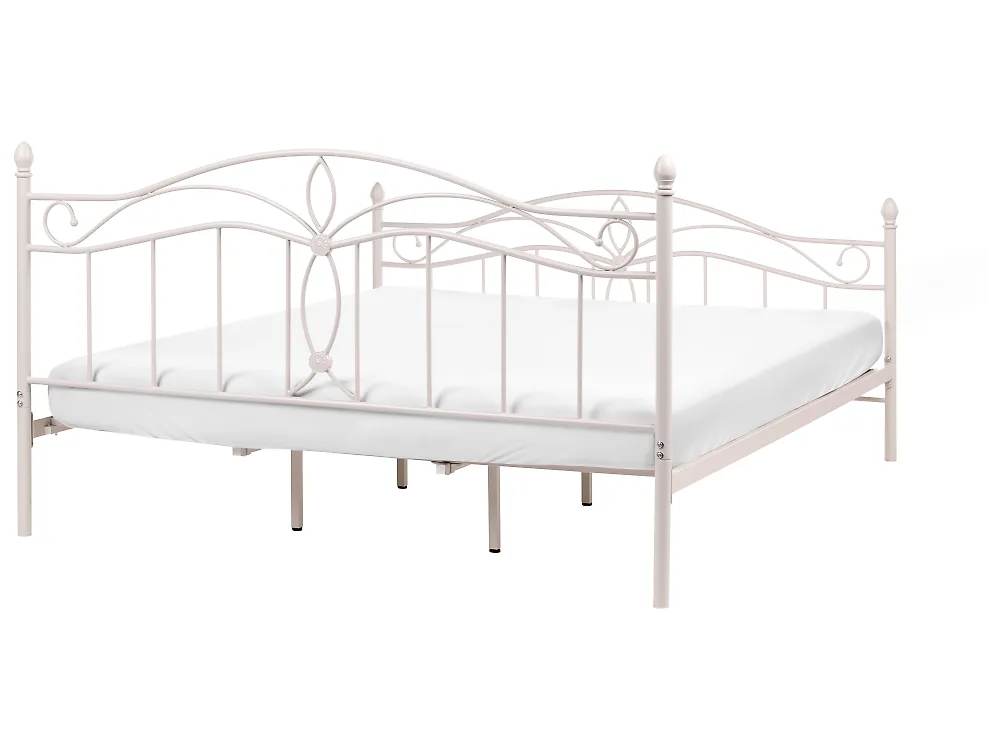 Bett mit Lattenrost Metall ANTLIA 180 x 200 cm Hellbeige_1165245