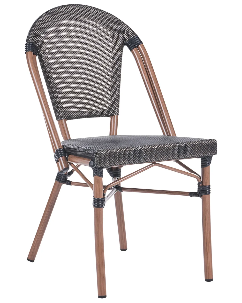 Gartenstuhl 4er Set RIFREDDO Polyrattan Grau_1062342
