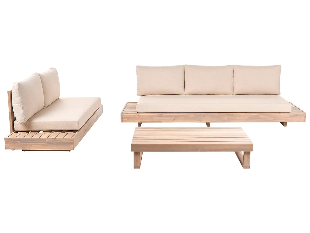 Lounge Set mit Tisch 5-Sitzer MARETTIMO zertifiziertes Akazienholz Beige_1154139