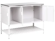 Outdoor-Küche 2er Set mit Spüle MAENZA Weiß Metall_1045043