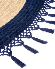 Rug MARTS Dark Blue ø 200 cm Jute_958873