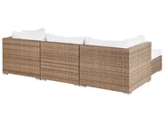 Garten Ecksofa mit Tisch 4-Sitzer SANO modular Polyrattan Naturfarben rechtsseitig_933620