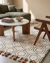 Rug HAJIPUR Beige 140 x 200 cm Cotton