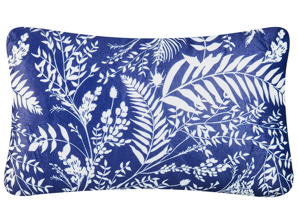 Gartenkissen 2er Set GLIMMER Pflanzenmuster 30 x 50 cm Blau_979571