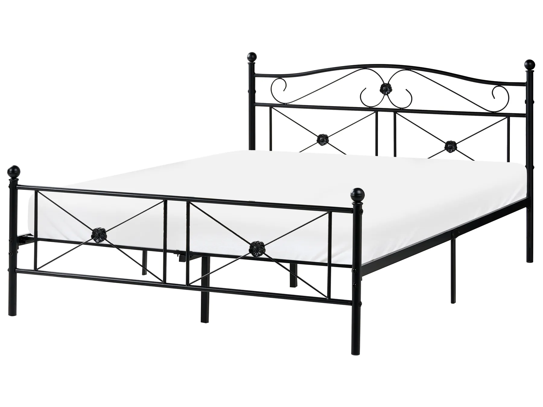 Lit avec sommier Métal RODEZ 140 x 200 cm Noir_765902