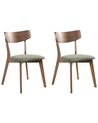 Set van 2 eetkamerstoelen HOLLY Hout Donkerbruin/groen