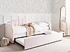 Ausziehbett Samtstoff EYBURIE 90 x 200 cm Pastellrosa