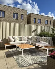 Garten Ecksofa mit Tisch 5-Sitzer POSITANO Cremeweiß_1020521