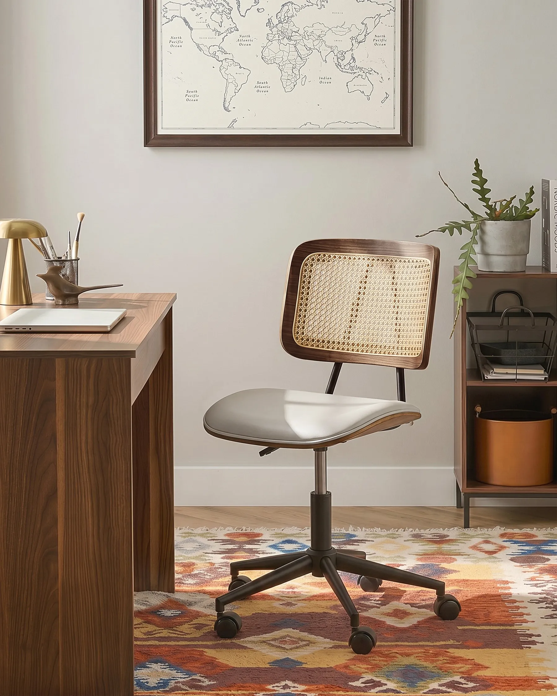 Desk Chair ARDO Faux Leather Taupe_1080710