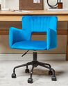Schreibtischstuhl SANILAC II Samtstoff Blau