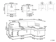 Garten Ecksofa 3-Sitzer ONZO mit Tischen Metall Rot linksseitig_1084442