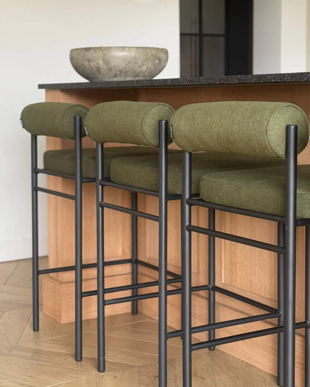 Set of 2 Bar Chairs AMAYA Green_977987