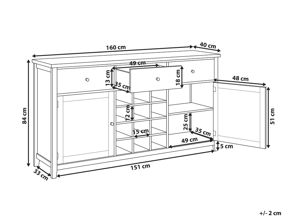 Wine Cabinet LUCASTON White_996584