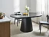 Extending Dining Table MOORE Black Ash Wood 120/160 cm 120 cm