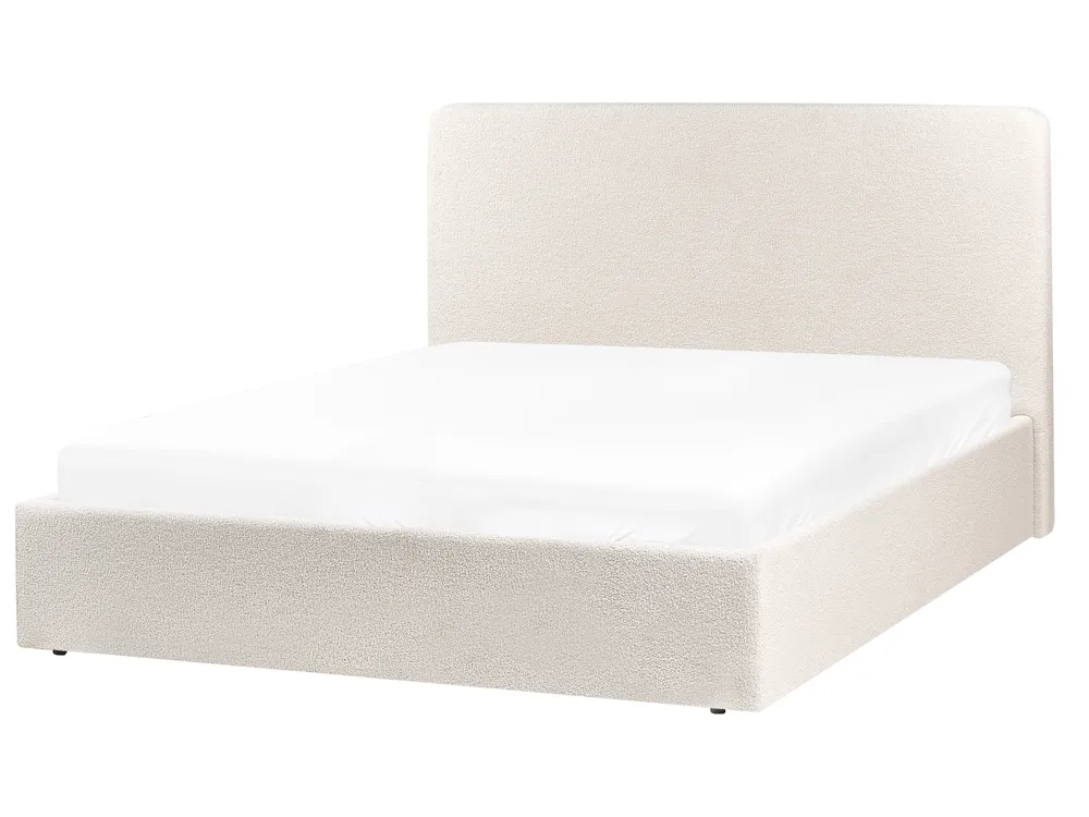 Ottoman Bed BRENON Boucle Off-White 160 x 200 cm (EU King Size)_979253
