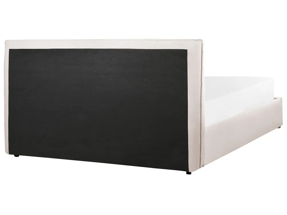 Ottoman Bed LAVAUR Velvet Off-White 160 x 200 cm (EU King Size)_870934